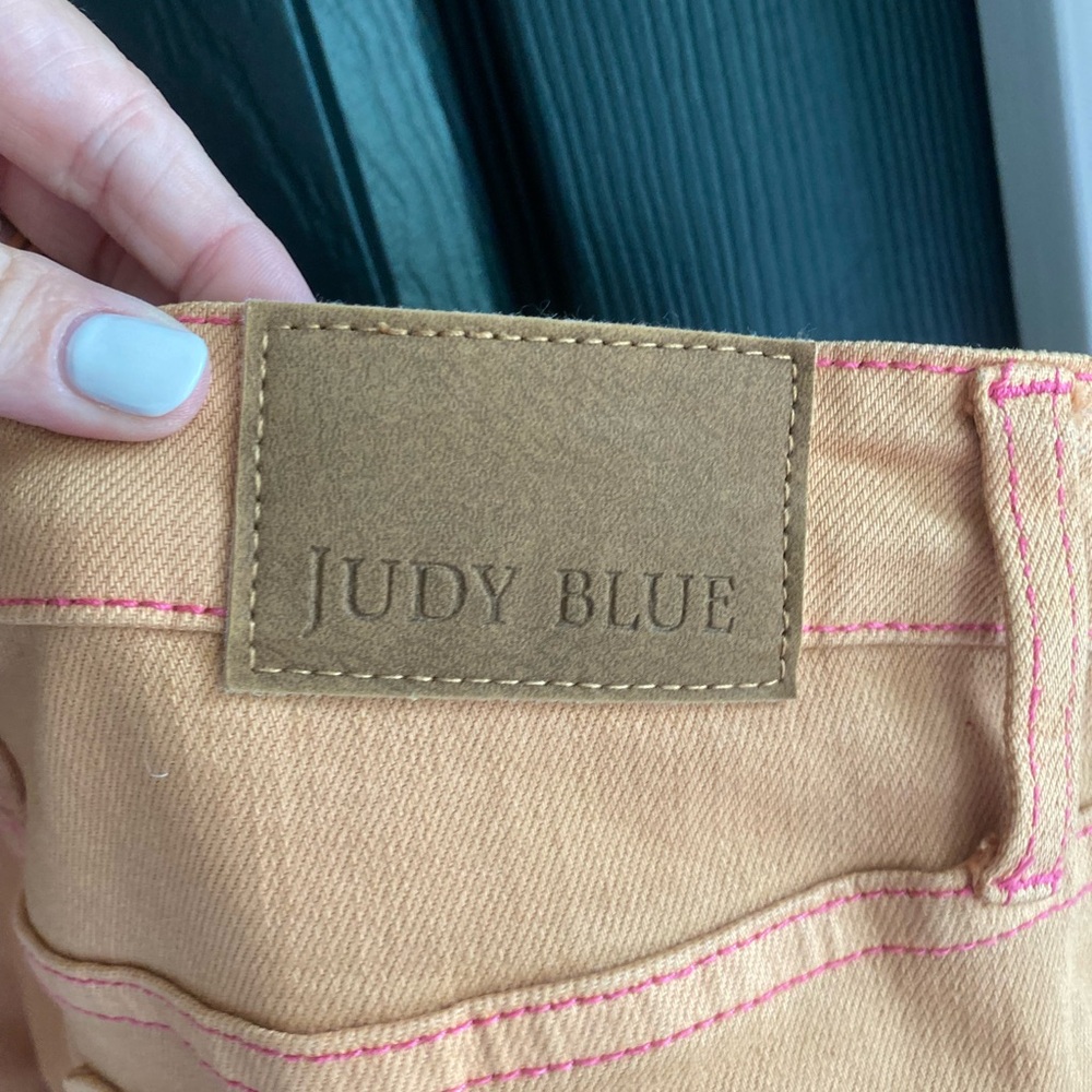 Judy Blue Dyed Garment Brown Wide Leg Distressed Hem Jeans-Size 30 - Picture 8 of 12